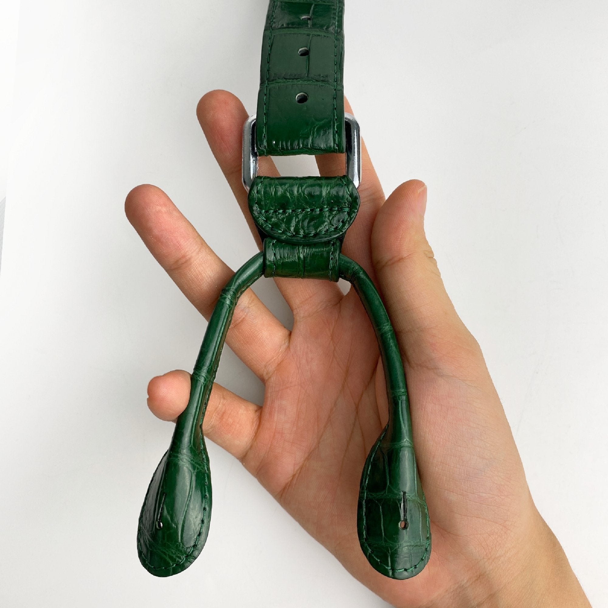 Personalized Alligator Leather Suspenders Men, Leather Suspenders, Men Green Suspenders, Handmade Leather Suspenders For Groomsmen - Vinacreations