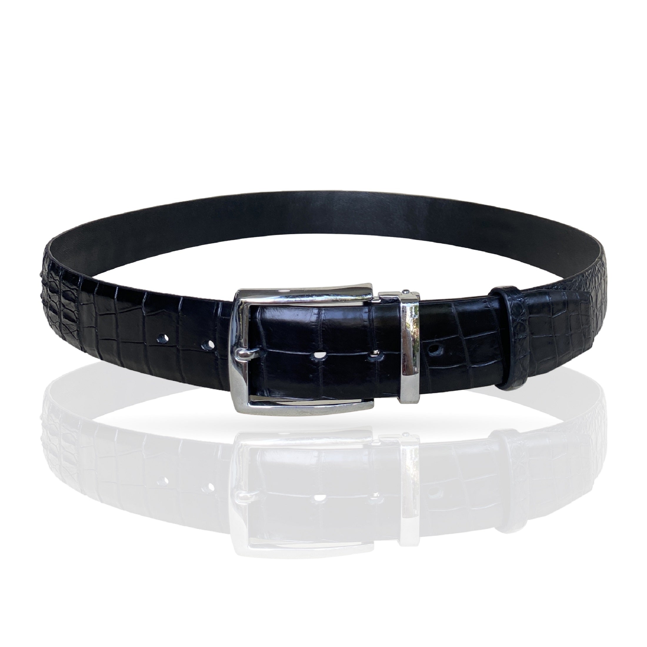 Premium Black Alligator HornBack Leather Belt For Men - Pin Buckle | BEHO11-PIN - Vinacreations