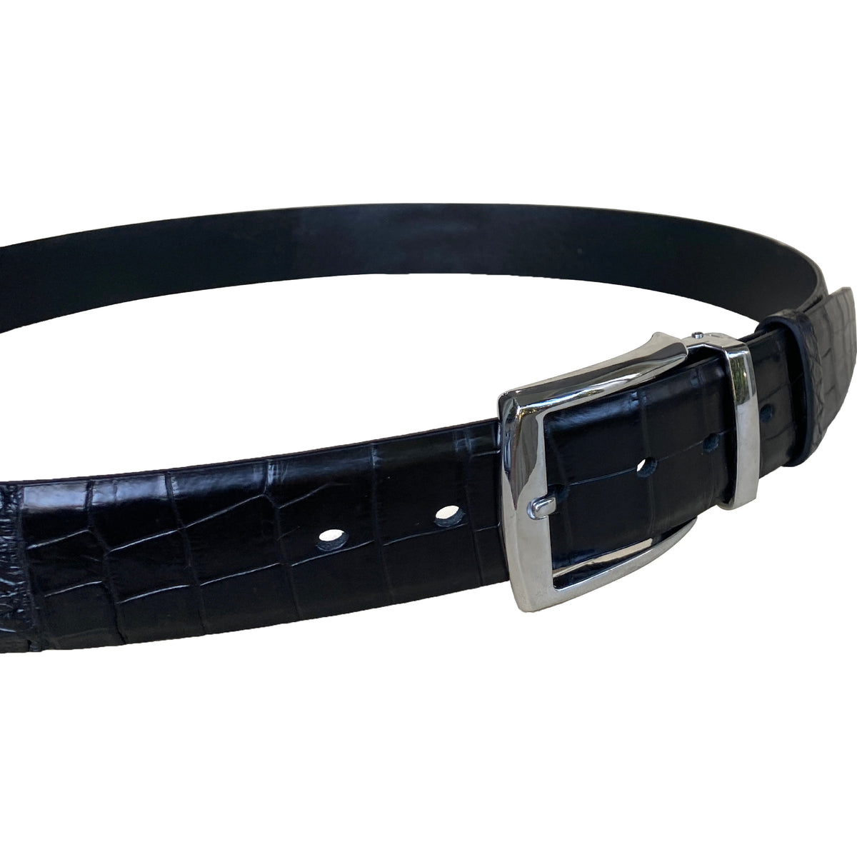 Premium Black Alligator HornBack Leather Belt For Men - Pin Buckle | BEHO11-PIN - Vinacreations