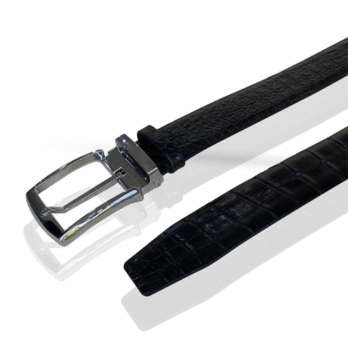 Premium Black Alligator HornBack Leather Belt For Men - Pin Buckle | BEHO11-PIN - Vinacreations