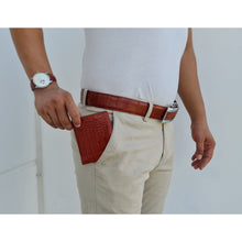 Premium Brown Alligator Belt Men's - Automatic Buckle | BE-BRO-06 - Vinacreations