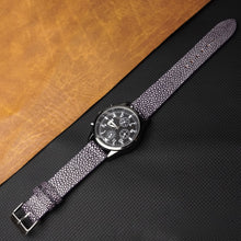Flat Purple Stingray Leather Watch Band