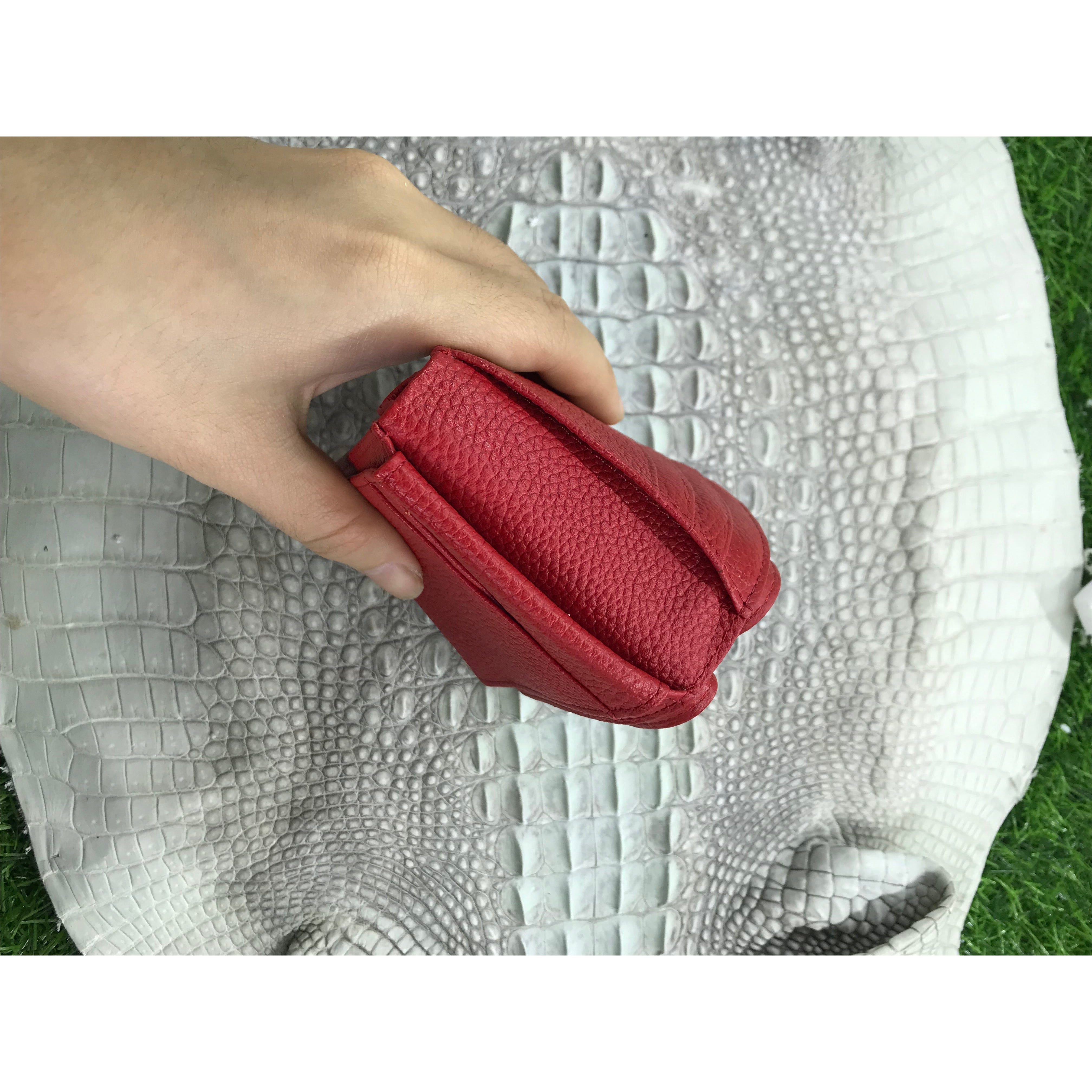 Red Burgundy Alligator Skin Bifold Wallet For Men | Handmade Crocodile Leather Wallet RFID Blocking | VL4537 - Vinacreations
