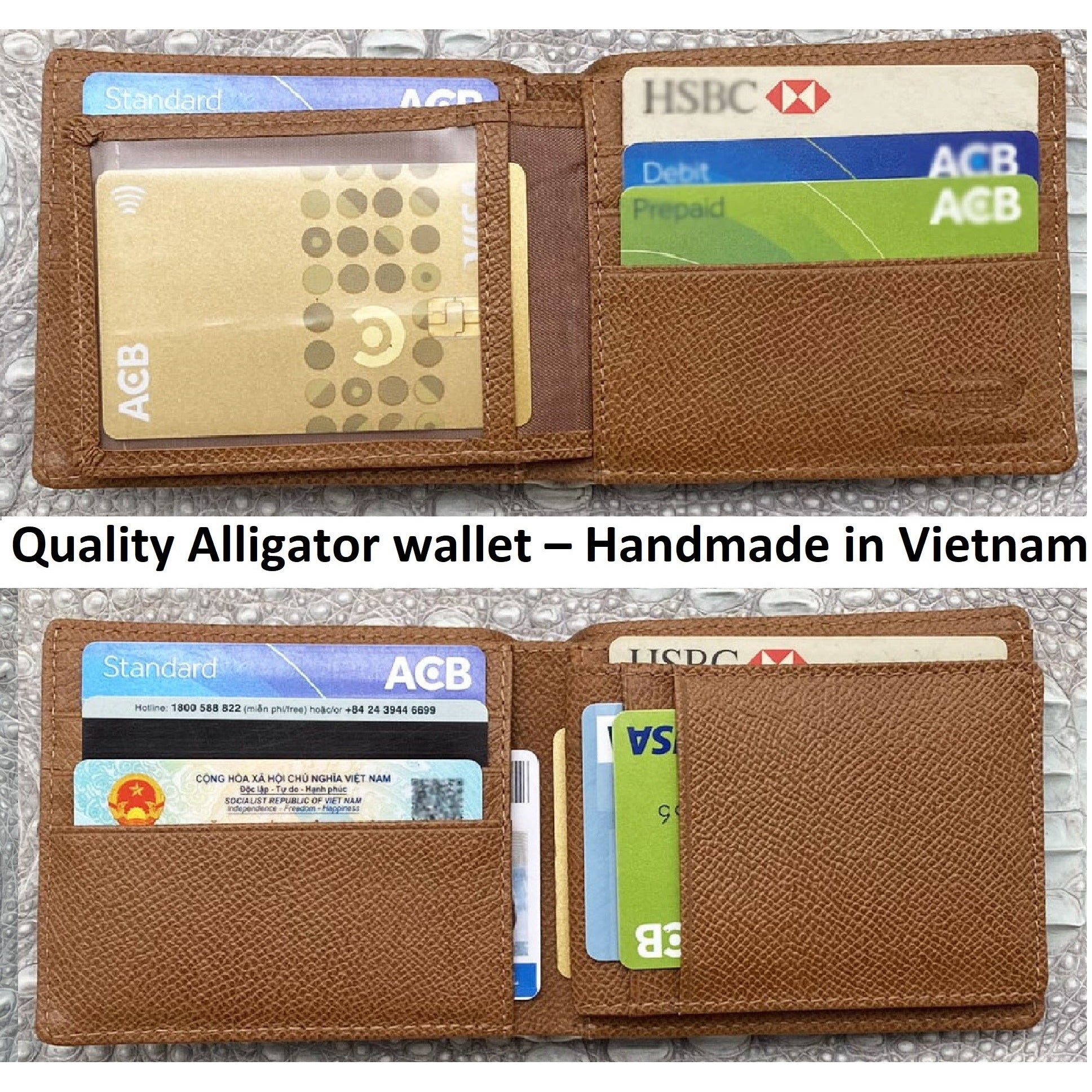 Red Burgundy Alligator Skin Bifold Wallet For Men | Handmade Crocodile Leather Wallet RFID Blocking | VL5521 - Vinacreations