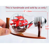 Red Santa Maria Ship In A Bottle Miniature Boat Nautical Home Decor - Vinacreations