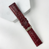 burgundy alligator leather watch band
