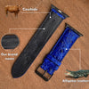 Royal Blue Alligator Leather Strap for Apple Watch