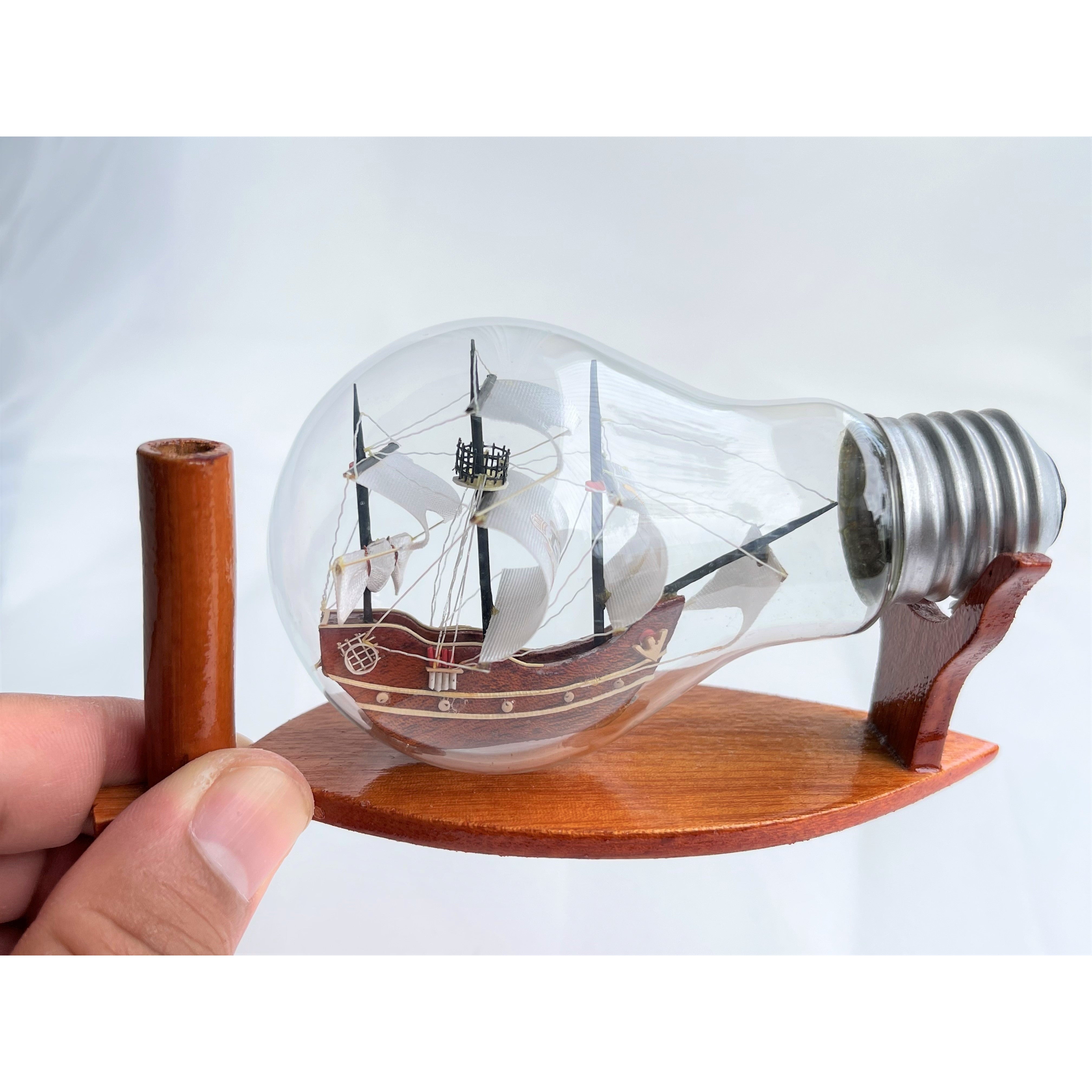 Santa Maria Ship in a Bottle Columbus Boat Miniature Boat - Vinacreations