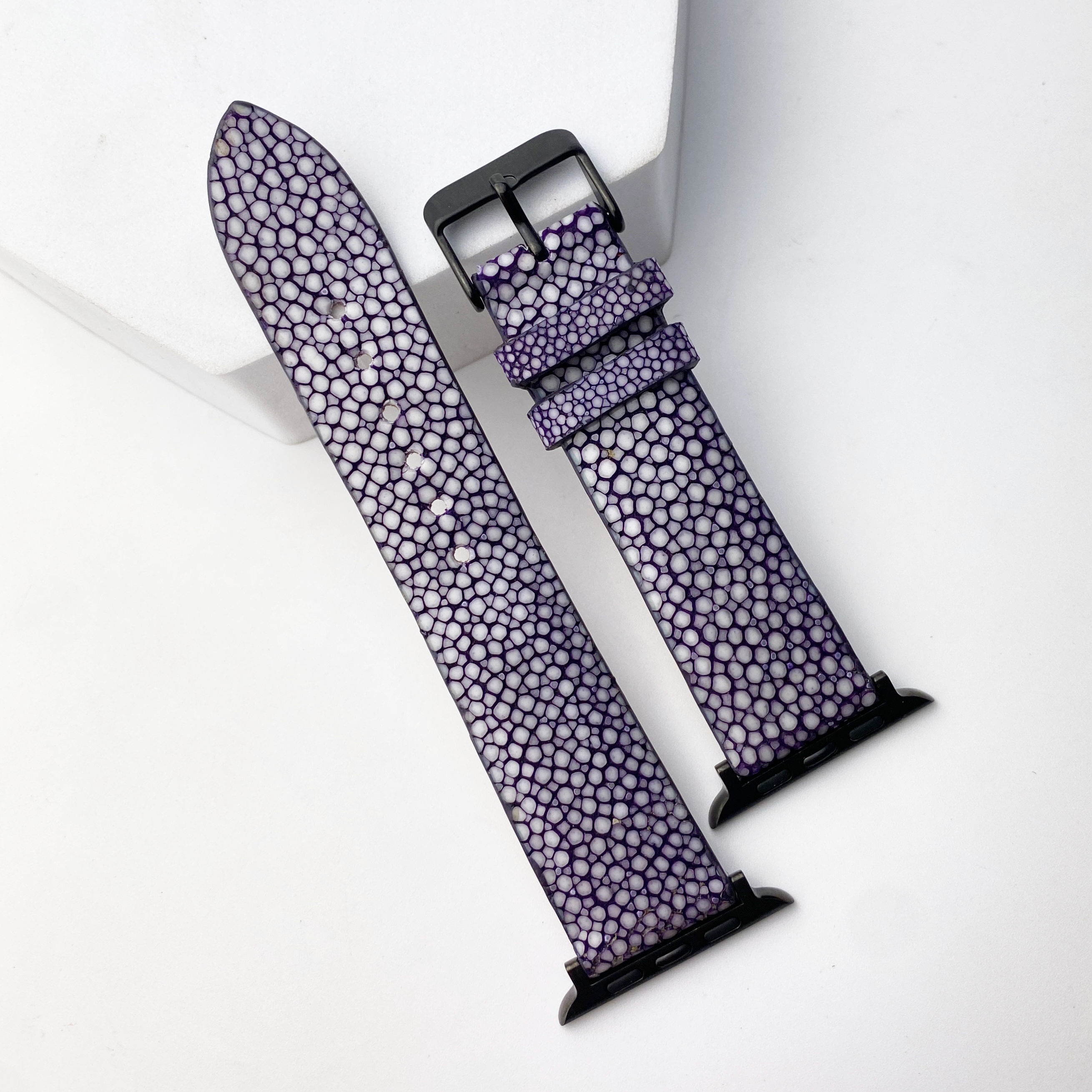 Purple Stingray Leather Strap for Apple Watch Ultra Series 8 7 6 5 4 3 SE | AW-65