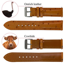 Tan Ostrich Leather Watch Strap Quick Release Replacement