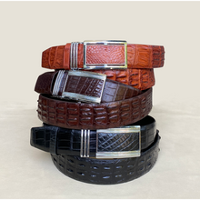 Light Brown Alligator HornBack  Leather Belt For Men