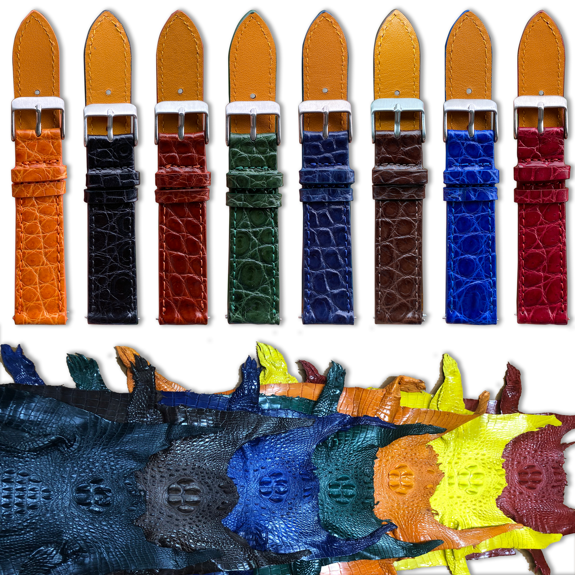 red wine alligator watch band