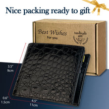 Black Alligator Leather Bifold Wallet For Men RFID Blocking | VINAM-08