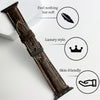 White Hand Stitching Dark Brown Alligator Leather Watch Band Compatible with Apple Watch IWatch Series 7 6 5 4 3 2 1 | AW-155 - Vinacreations