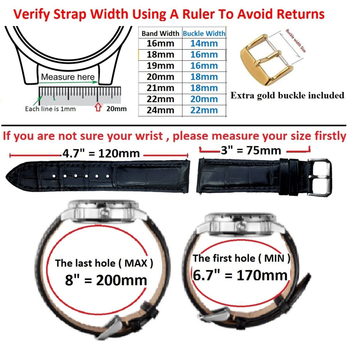 White Hand Stitching Light Brown Alligator Leather Watch Band For Men | Premium Crocodile Replacement Wristwatch Strap | DH-157 - Vinacreations