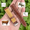White Hand Stitching Light Brown Alligator Leather Watch Band For Men | Premium Crocodile Replacement Wristwatch Strap | DH-157 - Vinacreations