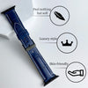 White Hand Stitching Navy Blue Alligator Leather Watch Band Compatible with Apple Watch IWatch Series 7 6 5 4 3 2 1 | AW-156 - Vinacreations