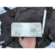 White Women's Long Purse Wallet Alligator Leather Clutch Large Capacity Luxury Ladies Crocodile Wristlet Organizer RFID Blocking Wallet VINU-10