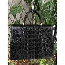 Women Crocodile Handbags Top Handle Alligator Leather Shoulder Messenger Bag Lady Fashion Daily Totes - Black - Vinacreations