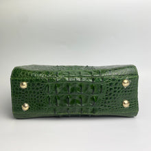 Women Crocodile Handbags Top Handle Alligator Leather Shoulder Messenger Bag Lady Fashion Daily Totes - Green - Vinacreations