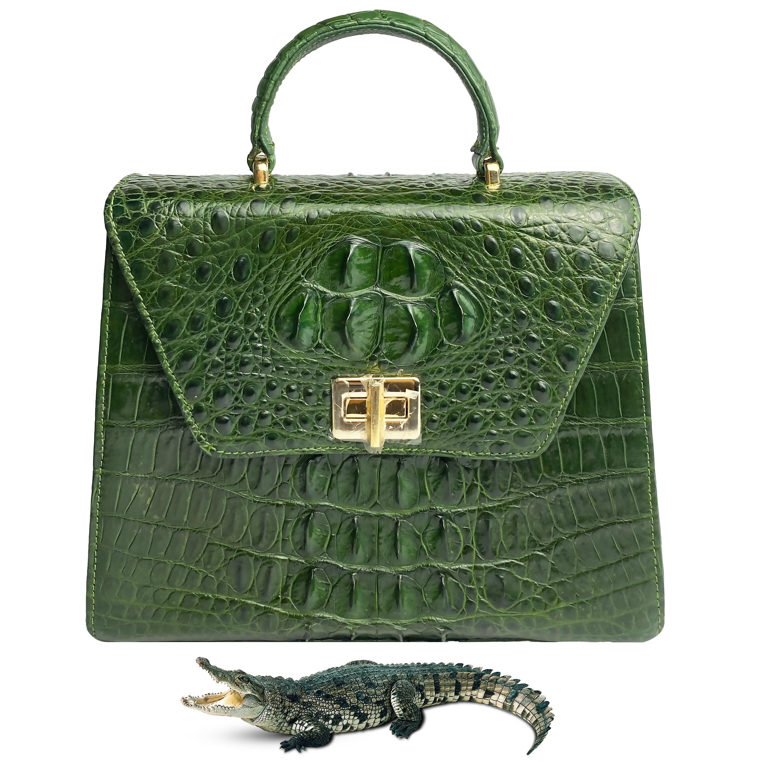Crossbody Bag Green Crocodile Purse Real Crocodile Totes Bags