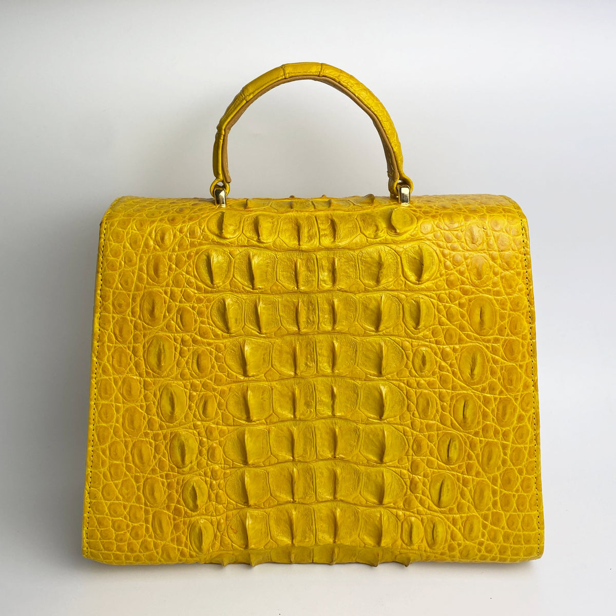 Women Crocodile Handbags Top Handle Alligator Leather Shoulder Messenger Bag Lady Fashion Daily Totes -Yellow - Vinacreations