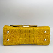 Women Crocodile Handbags Top Handle Alligator Leather Shoulder Messenger Bag Lady Fashion Daily Totes -Yellow - Vinacreations