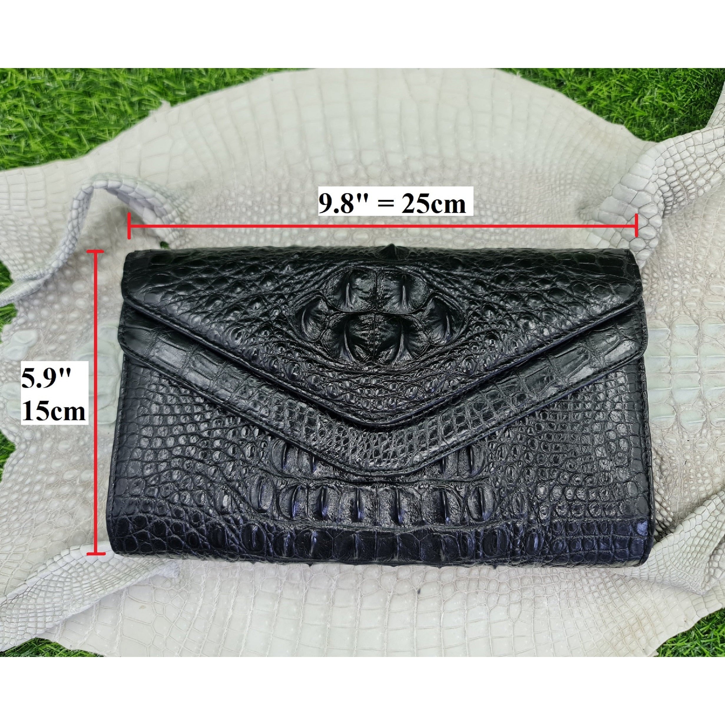 Womens Leather Alligator Handbag Handmade Luxury Leather Bag - Work Bag Women - Black Leather Satchel Purse XACH-12 - Vinacreations