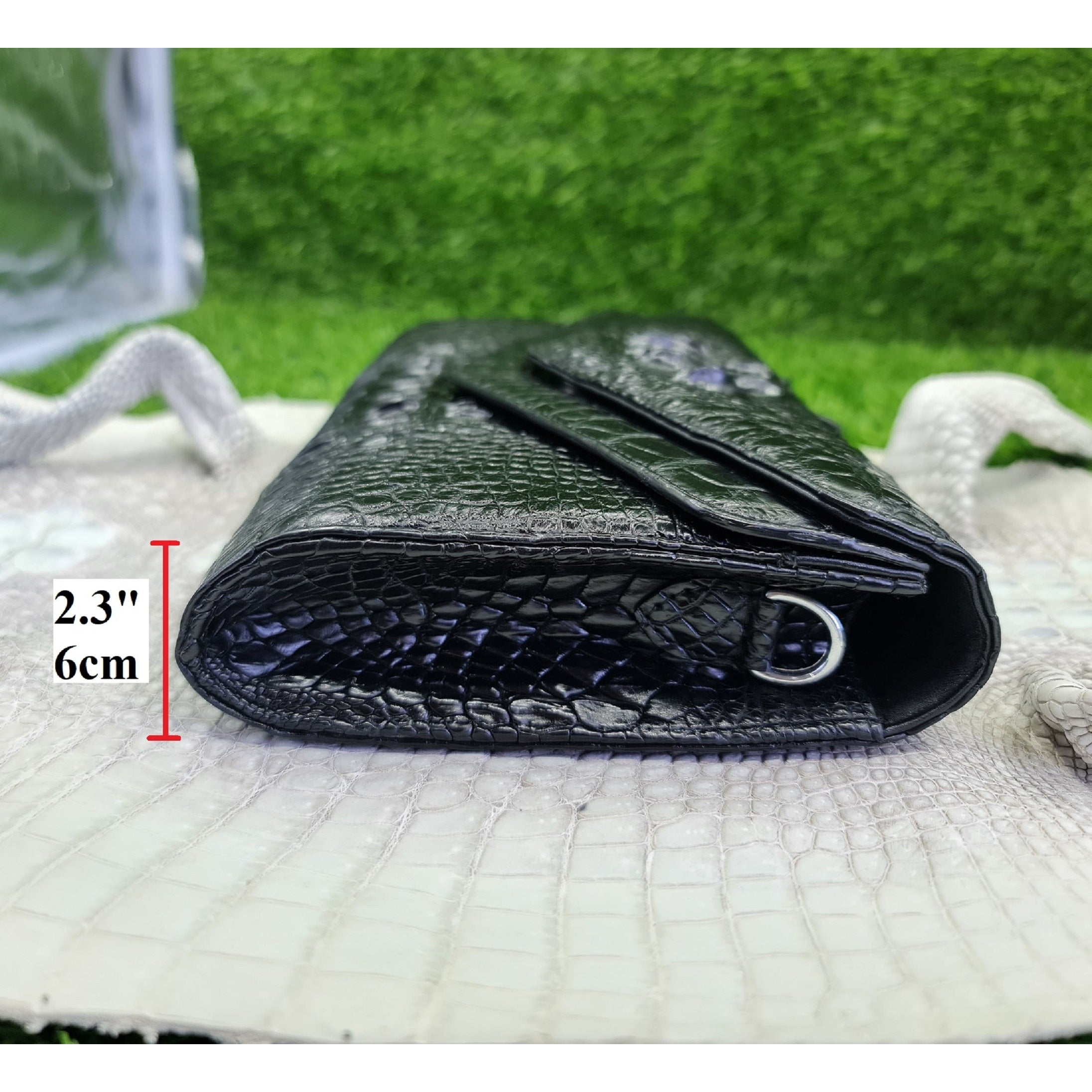 Womens Leather Alligator Handbag Handmade Luxury Leather Bag - Work Bag Women - Black Leather Satchel Purse XACH-12 - Vinacreations