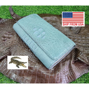 Womens Leather Alligator Handbag Handmade Luxury  Leather Bag - Work Bag Women - Blue Leather Satchel Purse XACH-13