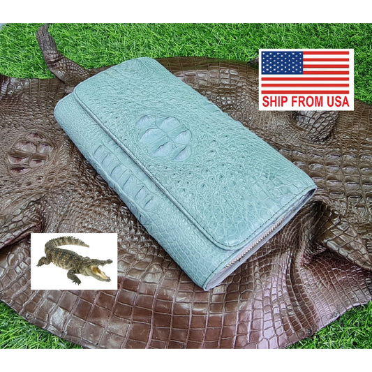 Womens Leather Alligator Handbag Handmade Luxury Leather Bag - Work Bag Women - Blue Leather Satchel Purse XACH-13 - Vinacreations