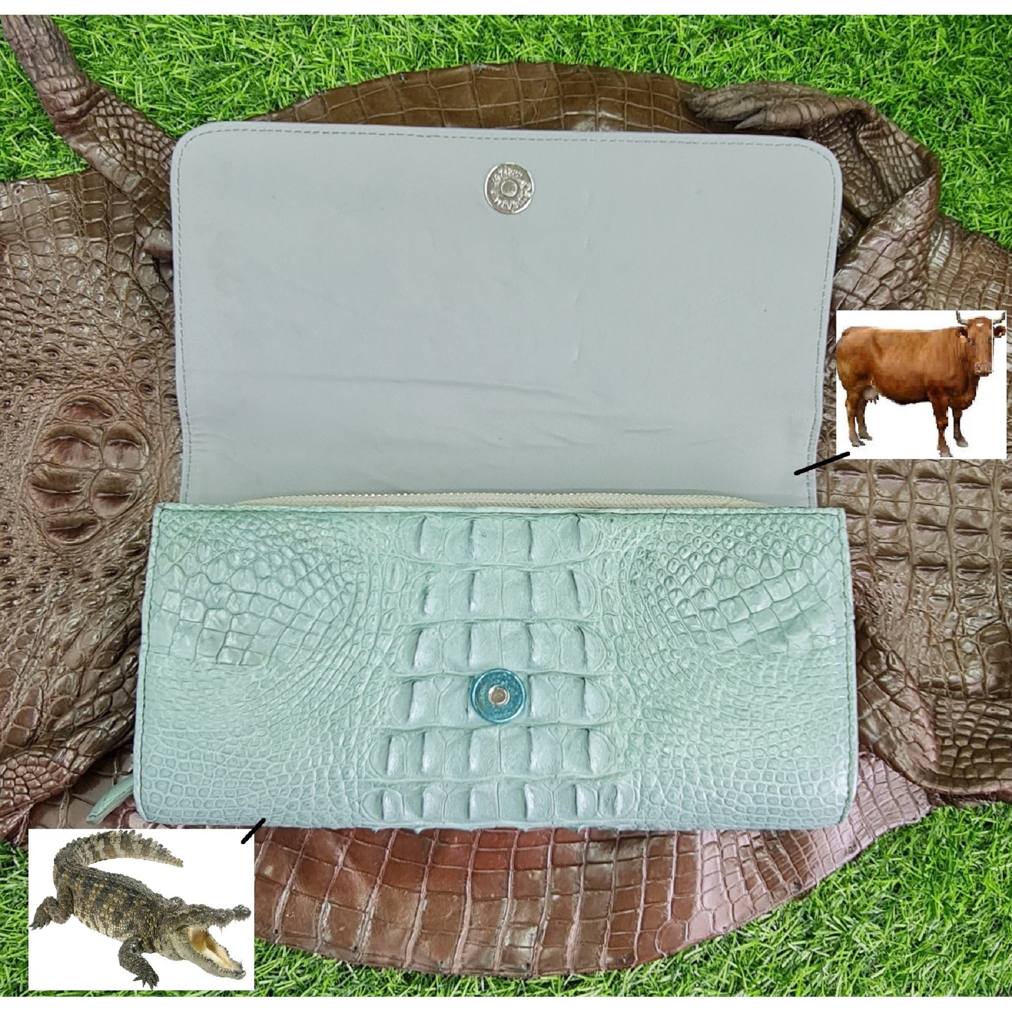 Womens Leather Alligator Handbag Handmade Luxury Leather Bag - Work Bag Women - Blue Leather Satchel Purse XACH-13 - Vinacreations