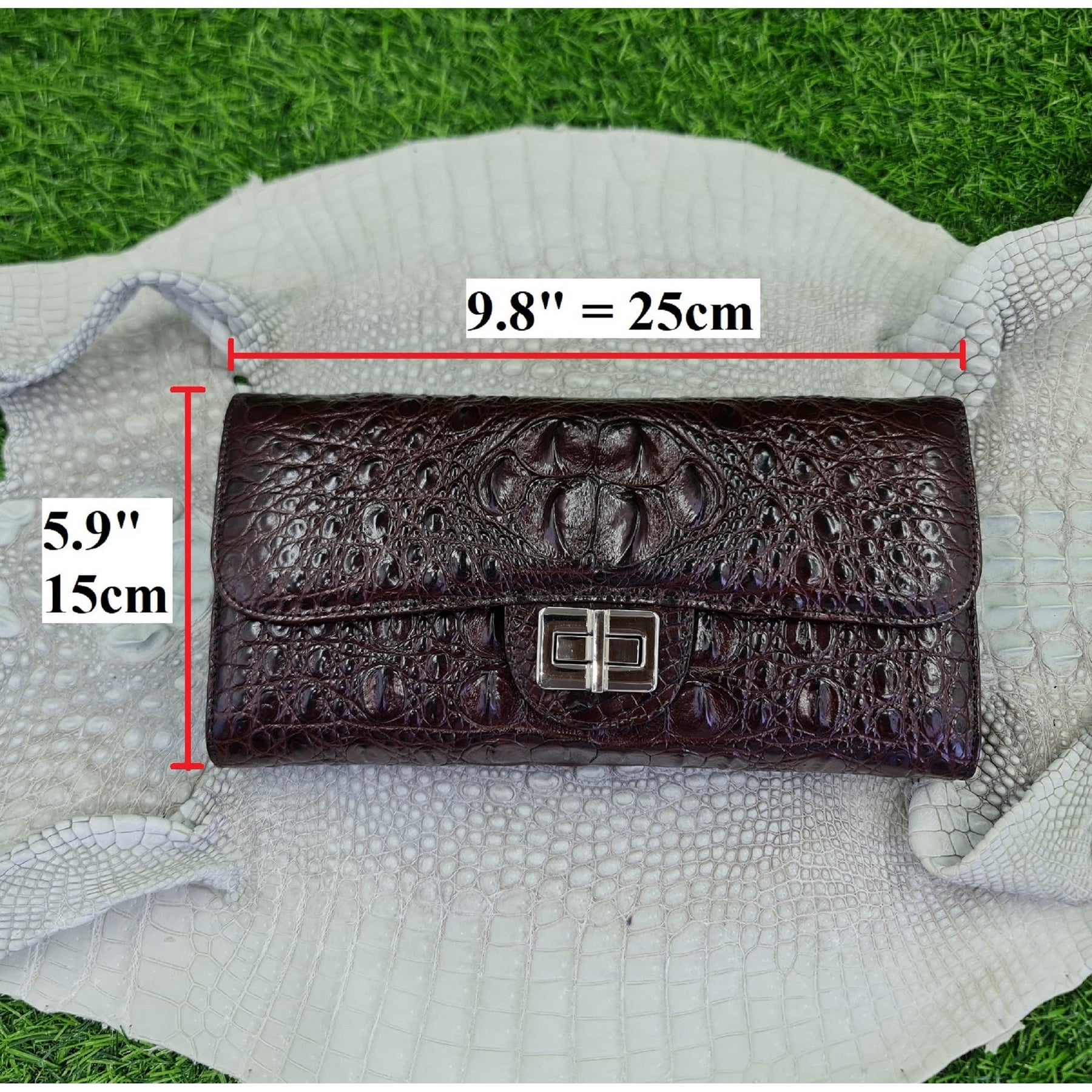 Womens Leather Alligator Handbag Handmade Luxury Leather Bag - Work Bag Women - Brown Leather Satchel Purse XACH-10 - Vinacreations