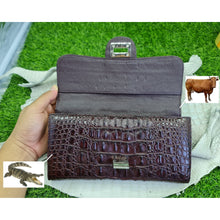 Womens Leather Alligator Handbag Handmade Luxury Leather Bag - Work Bag Women - Brown Leather Satchel Purse XACH-10 - Vinacreations
