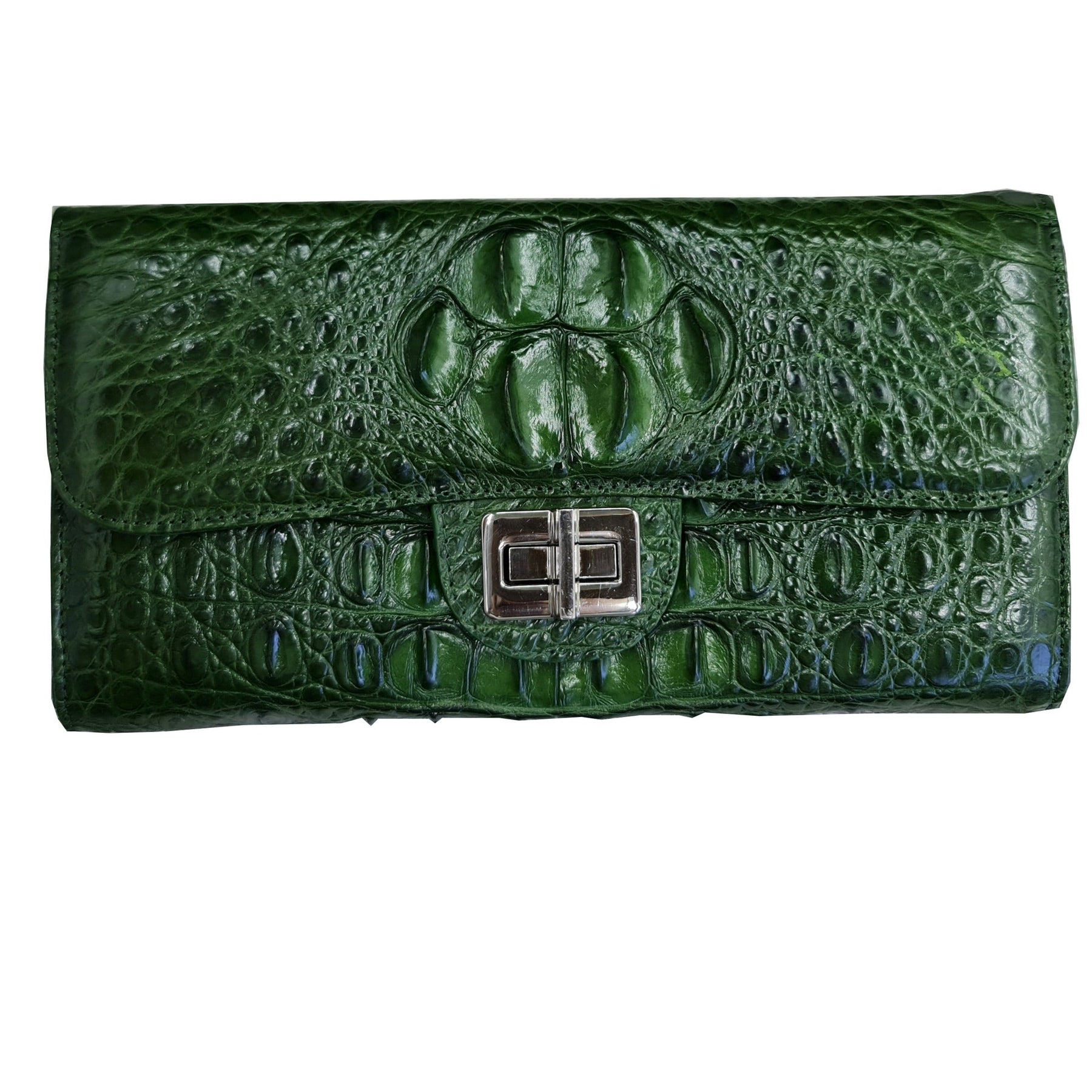 Womens Leather Alligator Handbag Handmade Luxury Leather Bag - Work Bag Women - Green Leather Satchel Purse XACH-05 - Vinacreations