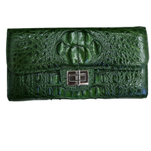 Womens Leather Alligator Handbag Handmade Luxury Leather Bag - Work Bag Women - Green Leather Satchel Purse XACH-05 - Vinacreations