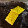 Yellow Alligator Tail Leather Bifold Wallet For Men | Handmade Crocodile Wallet RFID Blocking | VINAM-109 - Vinacreations